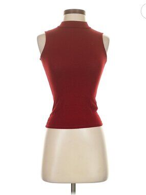 Miami XS red sleeveless mockneck tank